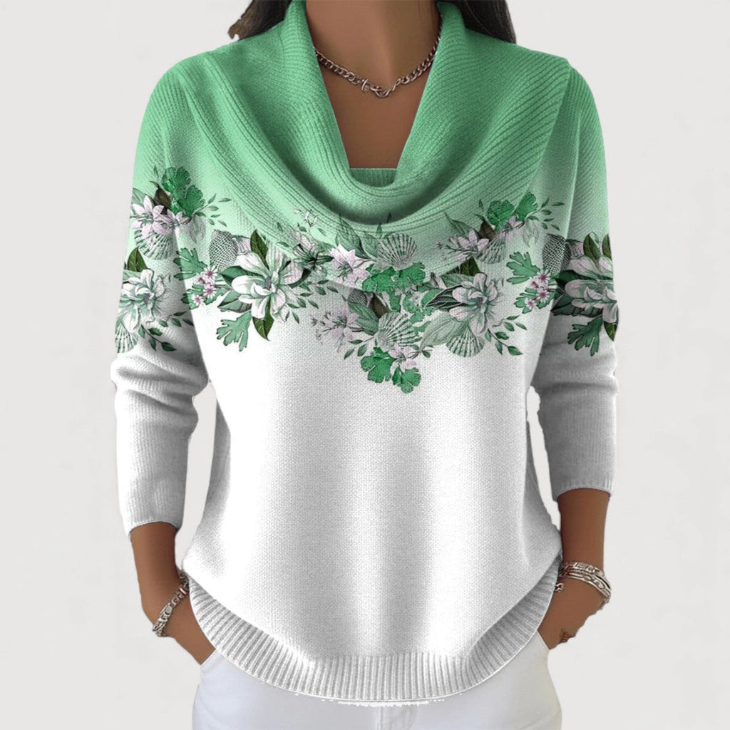 Alba | Suéter Floral con Cuello Vuelto
