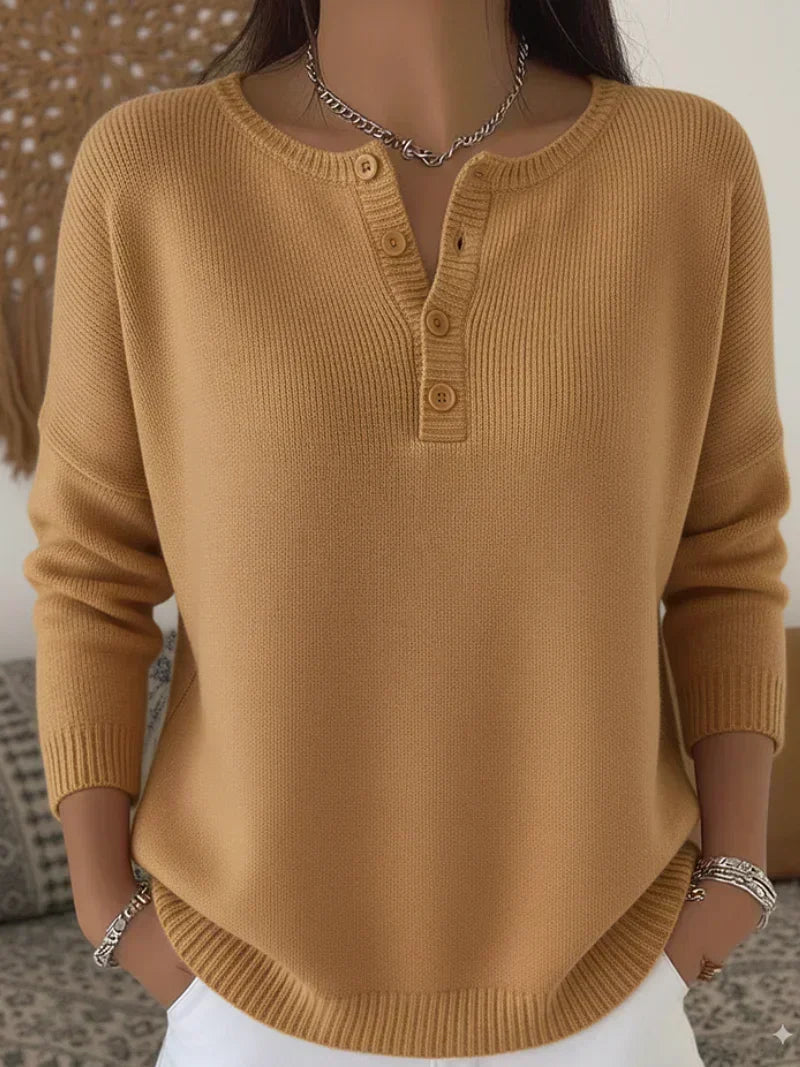 Helena | Suéter de Punto con Botones Henley