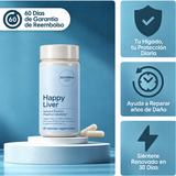 HAPPY LIVER - Apoyo Hepático - Capsulas con ingredientes Naturales