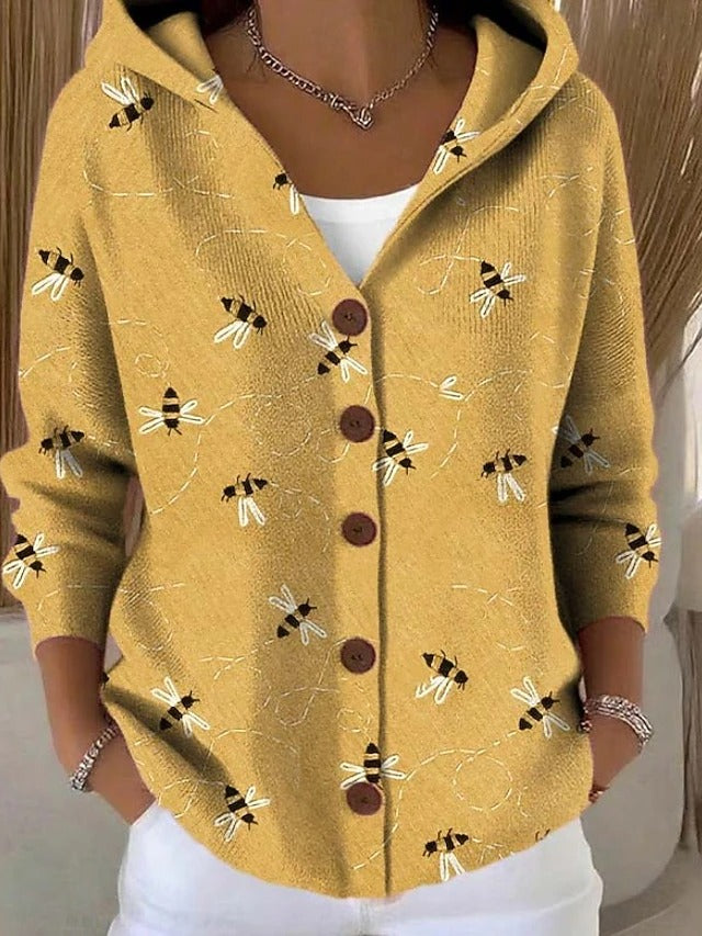 Paloma | Suéter de Punto Estampado con Capucha