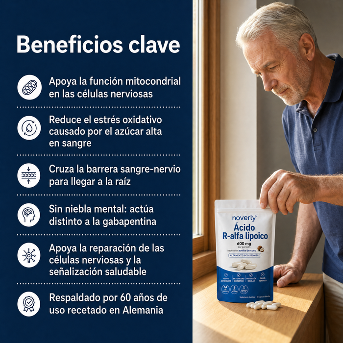 Ácido R-Alfa Lipoico 600 mg Máxima Potencia — Apoyo Nervioso