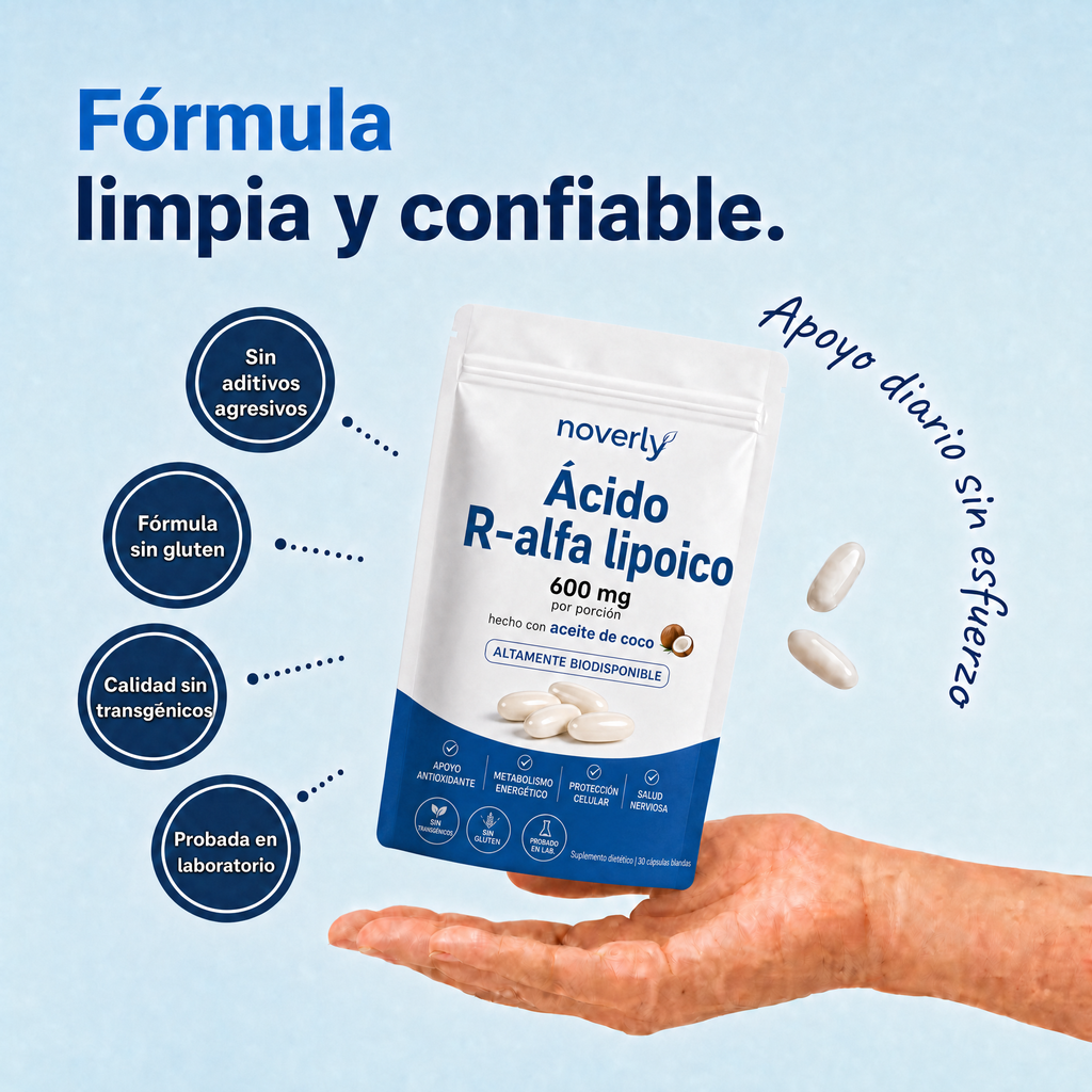Ácido R-Alfa Lipoico 600 mg Máxima Potencia — Apoyo Nervioso