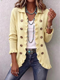 Grazia | Chaqueta de Punto Crema con Volantes
