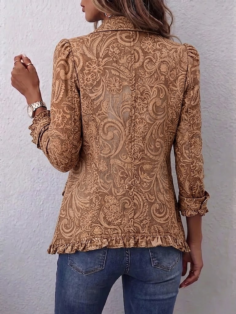 Bruna | Chaqueta Floral Vintage con Volantes