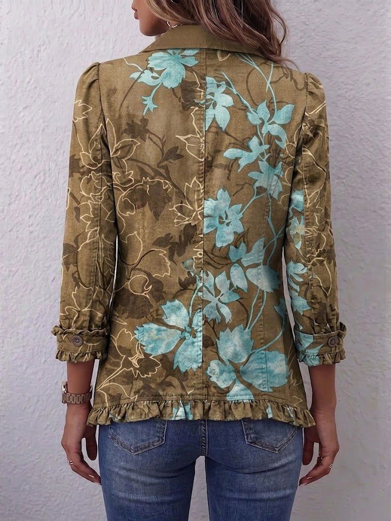 Domenica | Chaqueta Floral Difuminada con Volantes