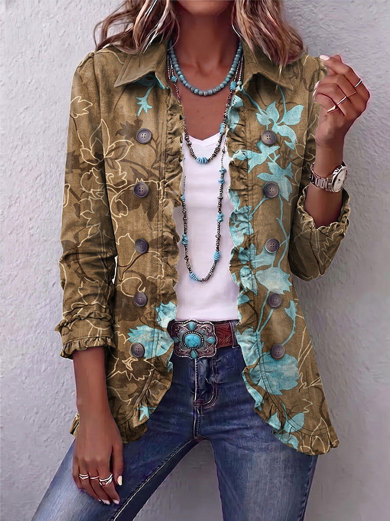 Domenica | Chaqueta Floral Difuminada con Volantes