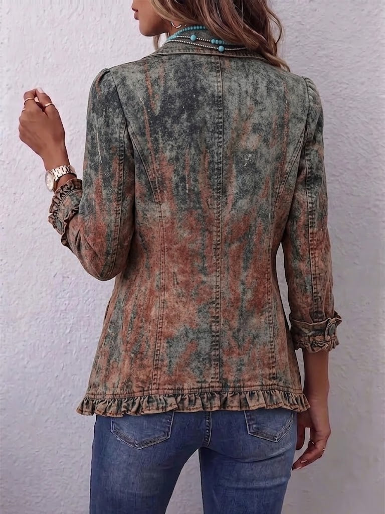 Vincenza | Chaqueta Difuminada Texturizada con Volantes