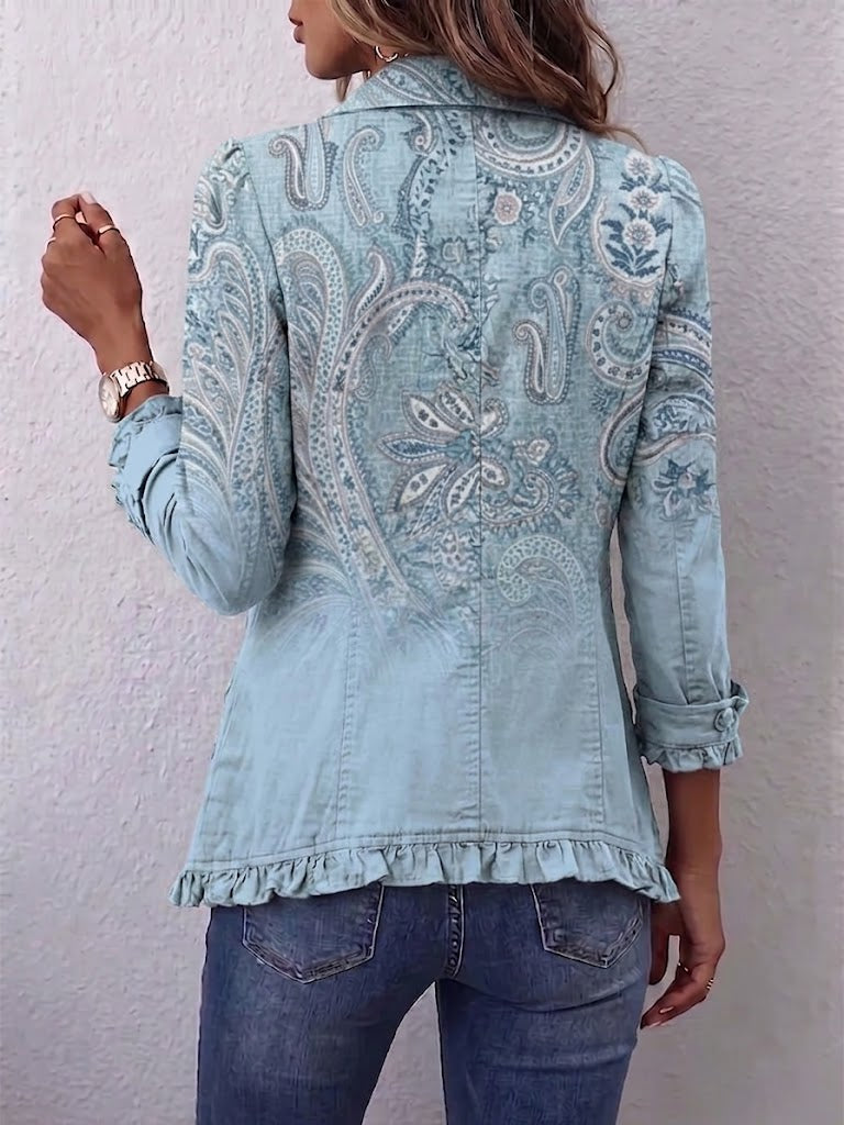 Teresina | Chaqueta Estampado Cachemir Vintage con Volantes