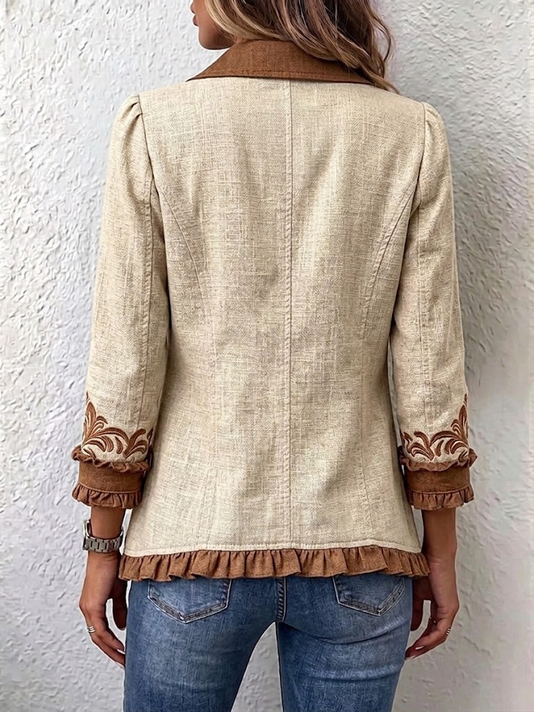 Iolanda | Chaqueta Floral Bordada con Volantes