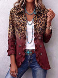 Immacolata | Blazer Leopardo Burdeos con Volantes